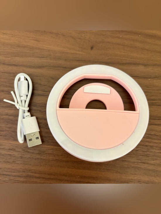 Other - Portable Pink LED Selfie Ring Light with USB Cable